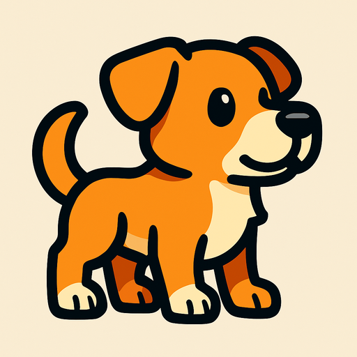 Dog.
In-Game asset.  2d.  High contrast.  No shadows