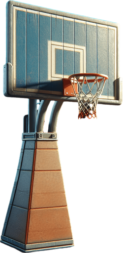 Basketball hoop.
Single Game Texture. In-Game asset. 3D. Full background. High contrast. 
Yes shadows.