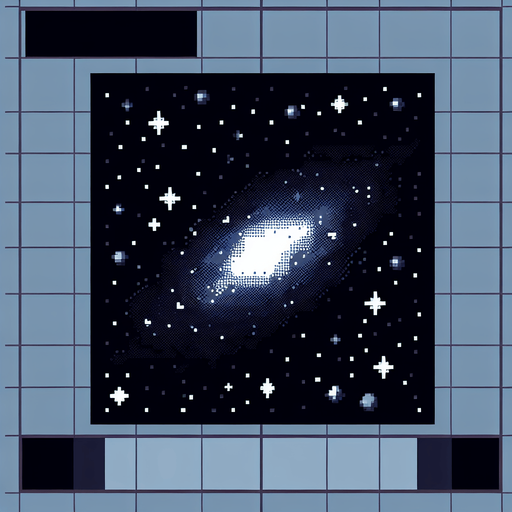 Galaxy Background 2D Pixel..
Single Game Texture. In-Game asset. 2d. Blank background. High contrast. No shadows.