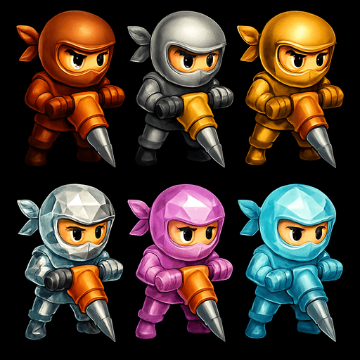 Same image but with bronze,silver,gold,diamond,crystal pink, ninjas and the digg machines.