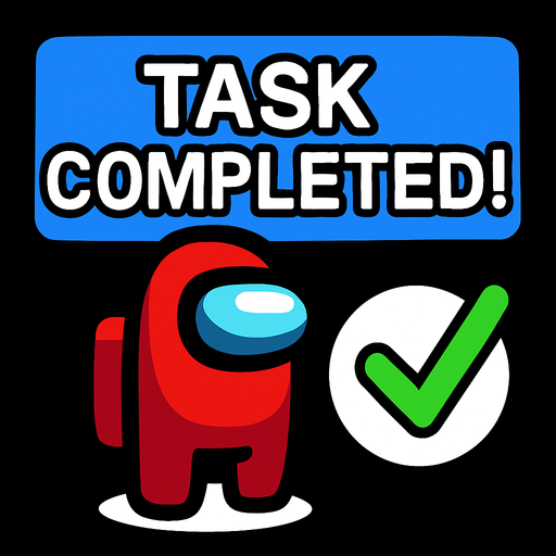 taskCompleted among us.
In-Game asset.  2d.  High contrast.  No shadows