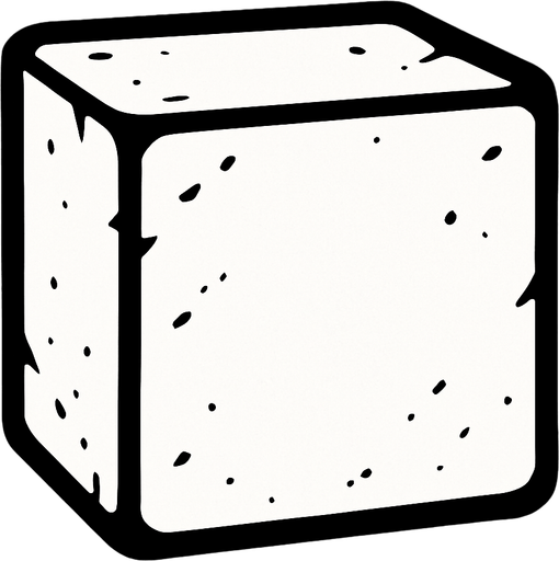 White block.
In-Game asset.  2d.  High contrast.  No shadows