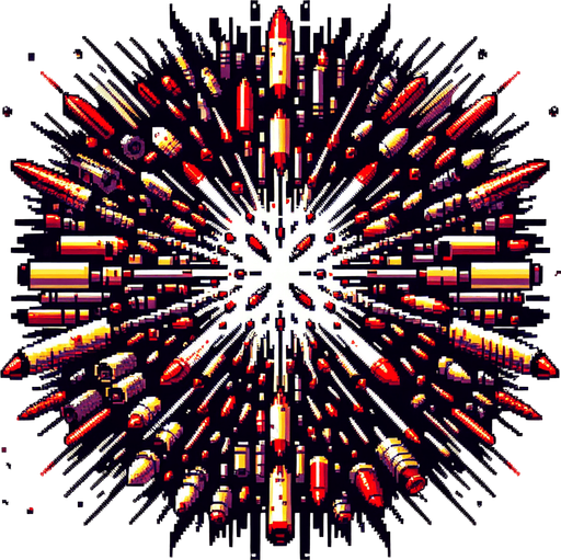 Bullet from bullethell
Single Game Texture. In-Game asset. 2d. Blank background. High contrast. No shadows.