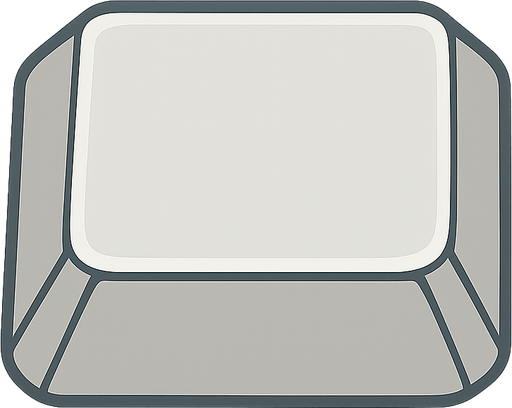 That's a button, imagine a keyboard button. No background. Transparent background. Blank background. No shadows. 2d. In-Game asset. flat