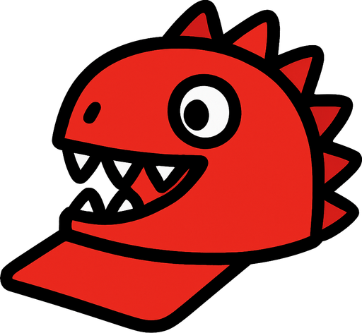 child roblox hat dinosaur red.
In-Game asset.  2d.  High contrast.  No shadows