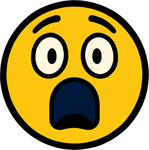 Emoji_shocked.
In-Game asset.  2d.  High contrast.  No shadows
