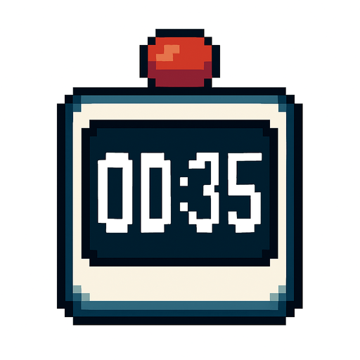 pixel timer.
In-Game asset.  2d.  High contrast.  No shadows. no backround\