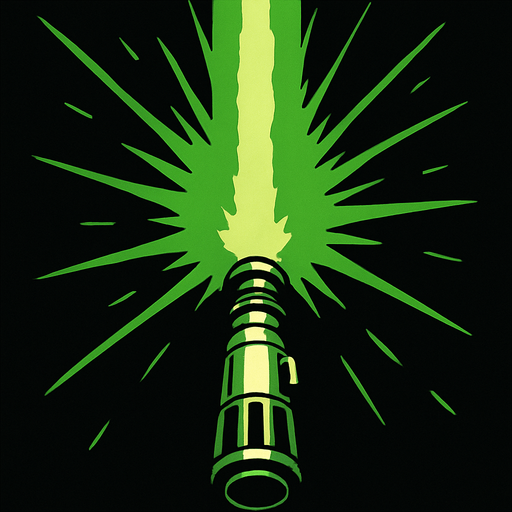 Ataque verde de Star wars mirada desde arriba llendo para adelante.
In-Game asset.  2d.  High contrast.  No shadows