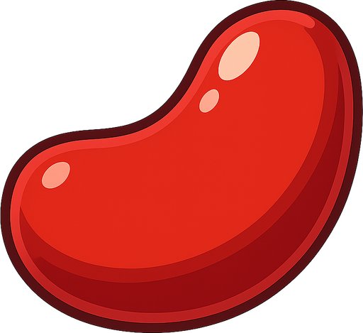 bean candy red and shiny
. No background. Transparent background. Blank background. No shadows. 2d. In-Game asset. flat