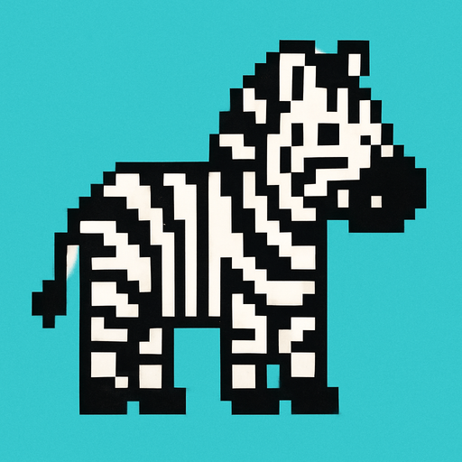 Zebra pixel.
In-Game asset.  2d.  High contrast.  No shadows
