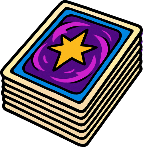 Pila de cartas mágicas bocabajo.
In-Game asset.  2d.  High contrast.  No shadows