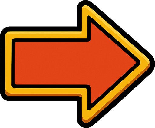 Flecha hacia la derecha.
In-Game asset.  2d.  High contrast.  No shadows