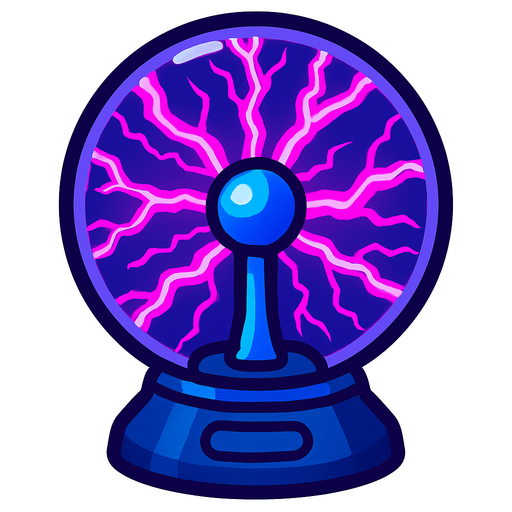 Plasma ball.
In-Game asset.  2d.  High contrast.  No shadows