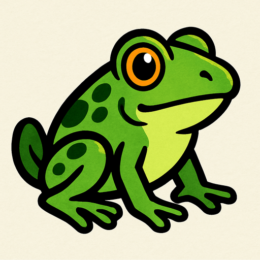 Kısa Kuyruklu Genç Kurbağa.
In-Game asset.  2d.  High contrast.  No shadows