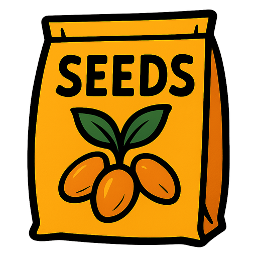 Seed bag.
In-Game asset.  2d.  High contrast.  No shadows
