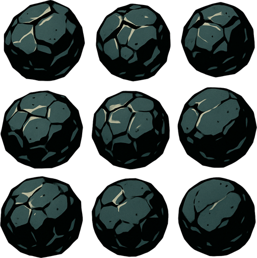 Pack of rocks shots.sphere.
In-Game asset.  2d.  High contrast.  No shadows