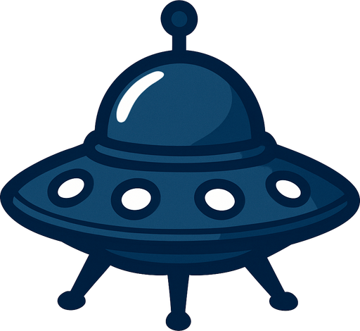 A navy blue alien ship. 
In-Game asset.  2d.  High contrast.  No shadows