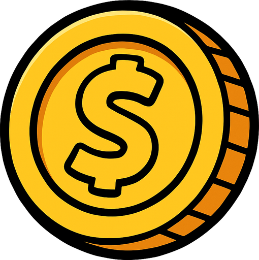 coin.
In-Game asset.  2d.  High contrast.  No shadows