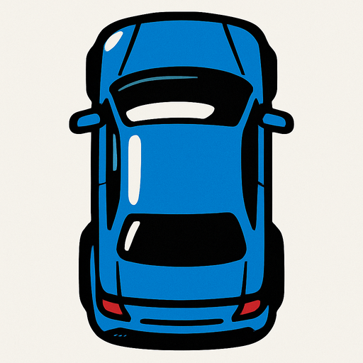 car top view.
In-Game asset.  2d.  High contrast.  No shadows