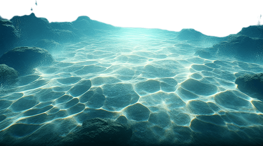 underwater view of empty lake.
Single Game Texture.  In-Game asset.  2d.  Blank background.  High contrast.  No shadows