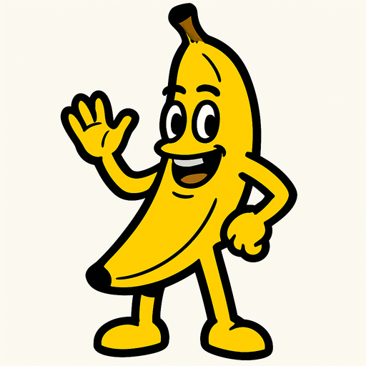 banana human.
In-Game asset.  2d.  High contrast.  No shadows