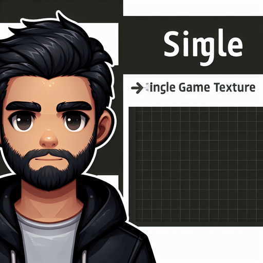 мультяшный парень с темными волосами бородой и светлыми прядями.
Single Game Texture. In-Game asset. 2d. Blank background. High contrast. No shadows.