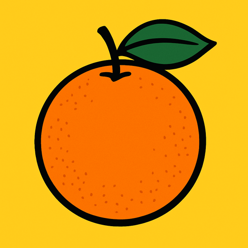 An orange.
2d.  High contrast.  No shadows