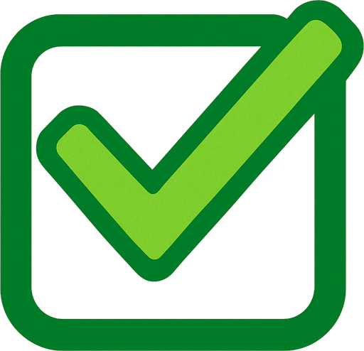 green check.
In-Game asset.  2d.  High contrast.  No shadows