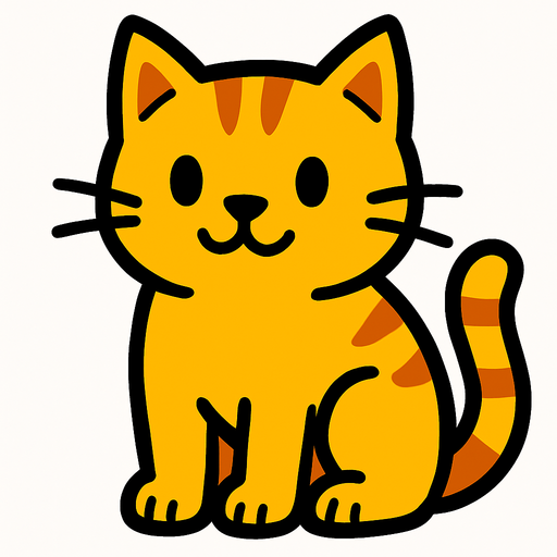 sarı kedi.
In-Game asset.  2d.  High contrast.  No shadows