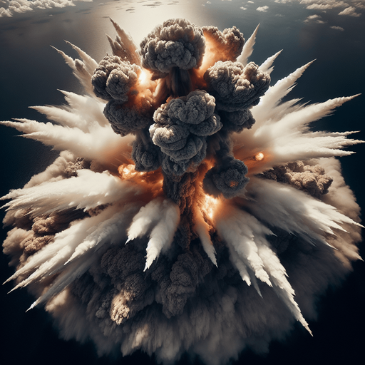 explosion from top.
zenith view