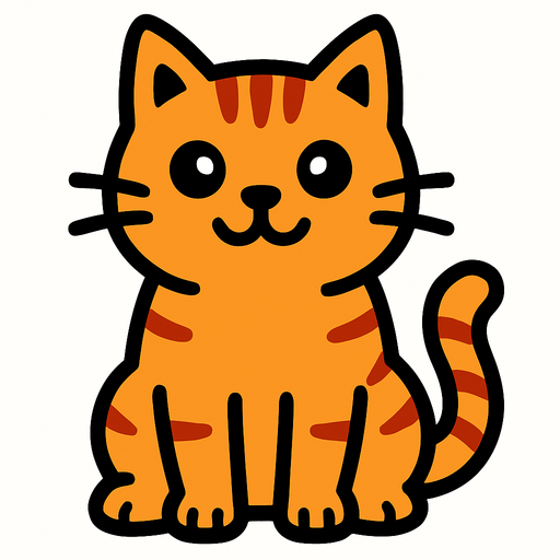 cat.
In-Game asset.  2d.  High contrast.  No shadows