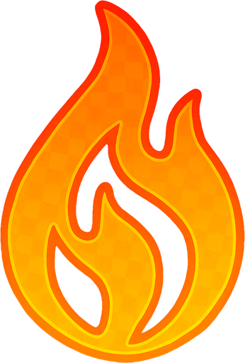 transparent fire simbol.
In-Game asset.  2d.  High contrast.  No shadows