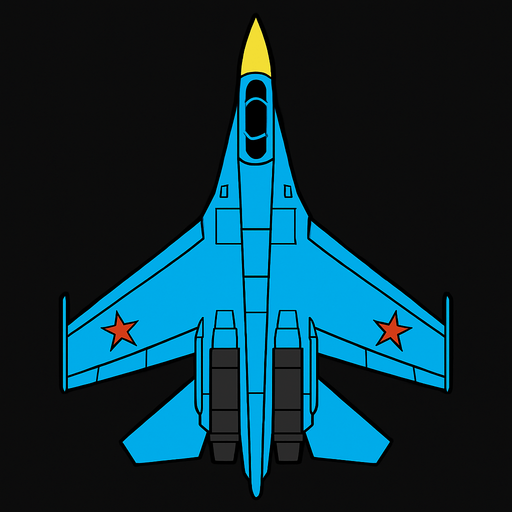 Su 27 uppifrån.
In-Game asset.  2d.  High contrast.  No shadows