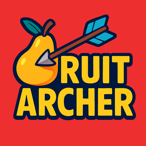 Fruit Archer titulo.
In-Game asset.  2d.  High contrast.  No shadows