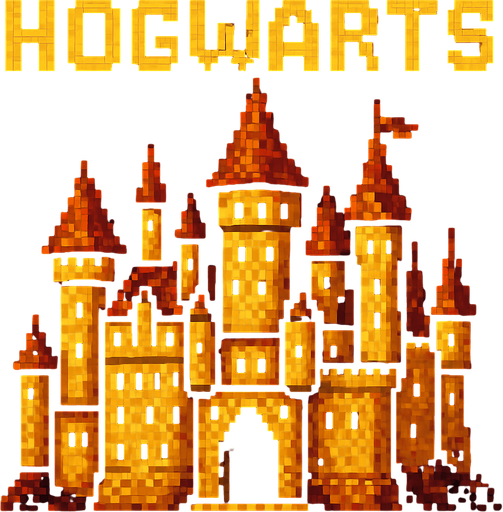 hogwarst piksel.
In-Game asset.  2d.  High contrast.  No shadows