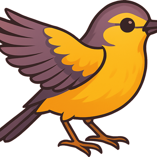 Segunda de tres imagenes que crearan sensacion de movimiento a un pajaro. Esta tendra las alas medio extendidas