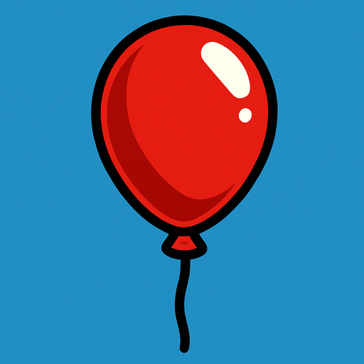 Red Balloon.
In-Game asset.  2d.  High contrast.  No shadows
