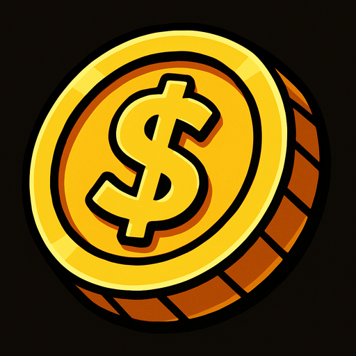 coin.
In-Game asset.  2d.  High contrast. no s