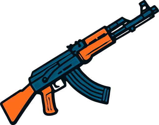 AK47.
In-Game asset.  2d.  High contrast.  No shadows