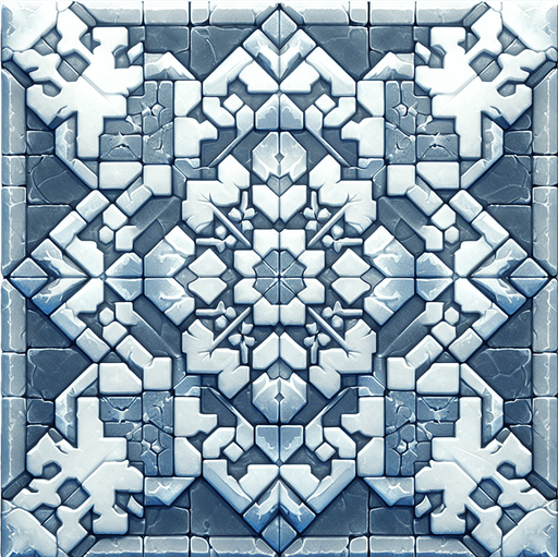 ice floor texture tile top down view
Single Game Texture. In-Game asset. 2d. Blank background. High contrast. No shadows.