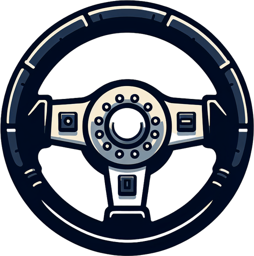 Simple Car Steering Wheel. In-Game asset. 2d. Blank background. Svg