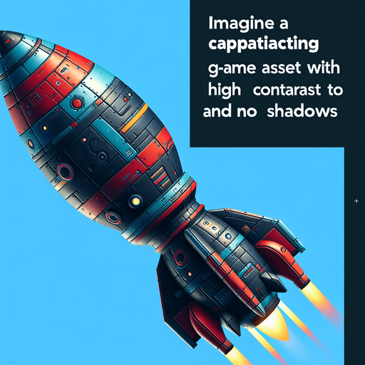 Single space torpedo flying upwards in colour.
Single Game Texture. In-Game asset. 2d. Blank background. High contrast. No shadows.