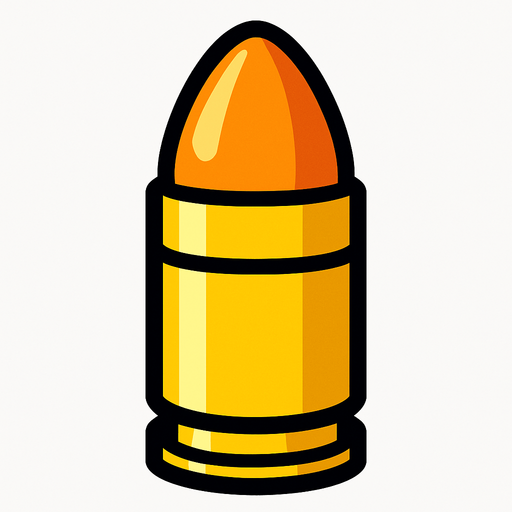Bullet.
In-Game asset.  2d.  High contrast.  No shadows