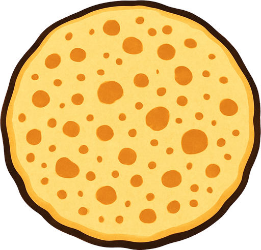 A pancake that has started cooking. Transparent transparent 2d 2d 2d topdown view topdown view.
In-Game asset.  2d.  High contrast.  No shadows