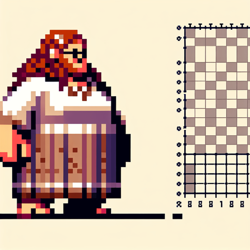 a pixelated fat lady.
Single Game Texture. In-Game asset. 2d. Blank background. High contrast. No shadows.