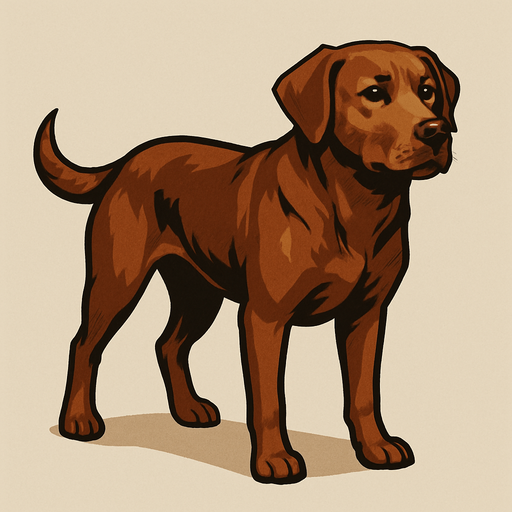 A realistic brown dog.
In-Game asset.  2d.  High contrast.  No shadows