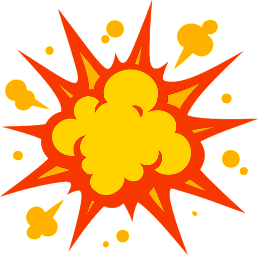 explosion.
In-Game asset.  2d.  High contrast.  No shadows