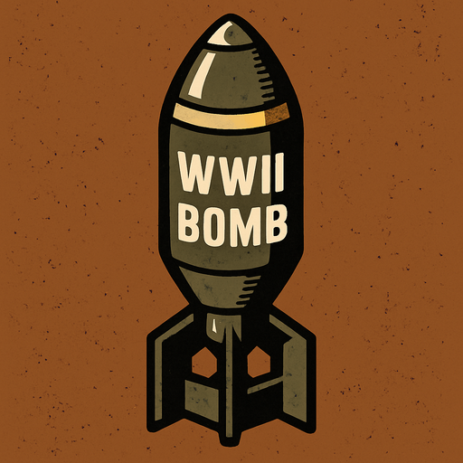 WW2 bomb.
In-Game asset.  2d.  High contrast.  No shadows