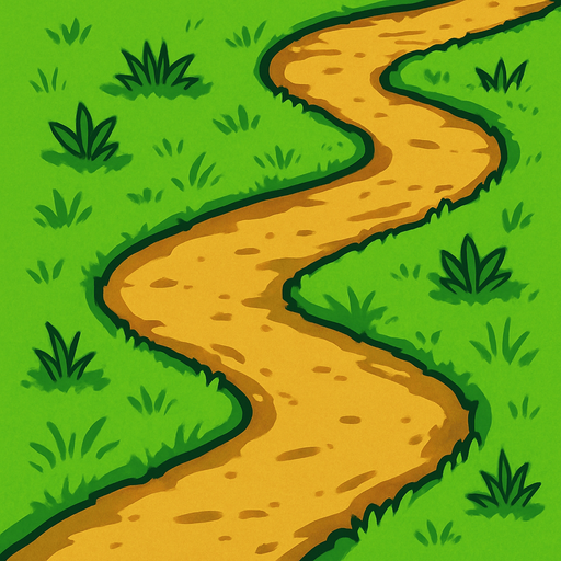 grass road.
In-Game asset.  2d.  High contrast.  No shadows