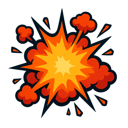 explosion.
In-Game asset.  2d.  High contrast.  No shadows